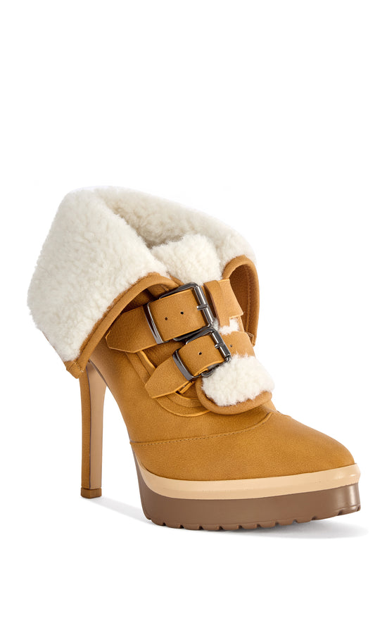 GUST-TAN FUR PLATFORM STILETTO BOOTIE