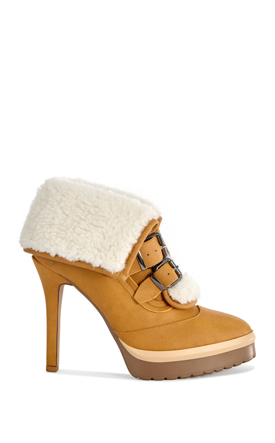 GUST-TAN FUR PLATFORM STILETTO BOOTIE