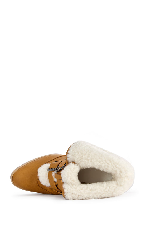 GUST-TAN FUR PLATFORM STILETTO BOOTIE