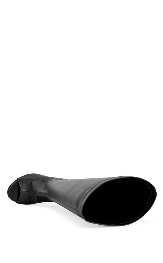 ILYSSA-BLACK CURVED WEDGE SANDAL BOOT