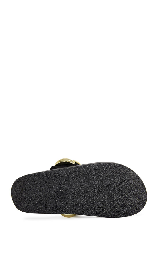 IMPISI-BLACK STUDDED TOE RING SANDAL