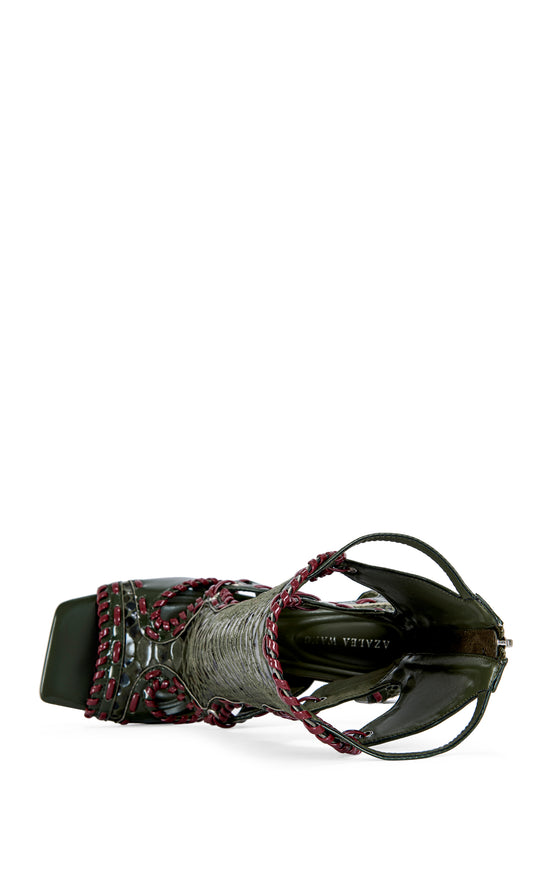 INDRANI-OLIVE GLADIATOR STILETTO SANDAL BOOTIE