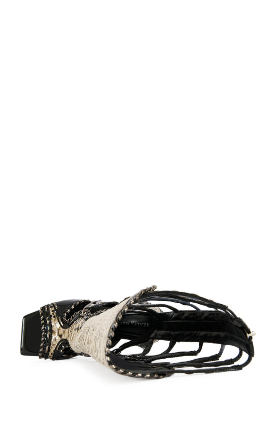 INDRANIHIGH-BLACK GLADIATOR STILETTO SANDAL BOOT