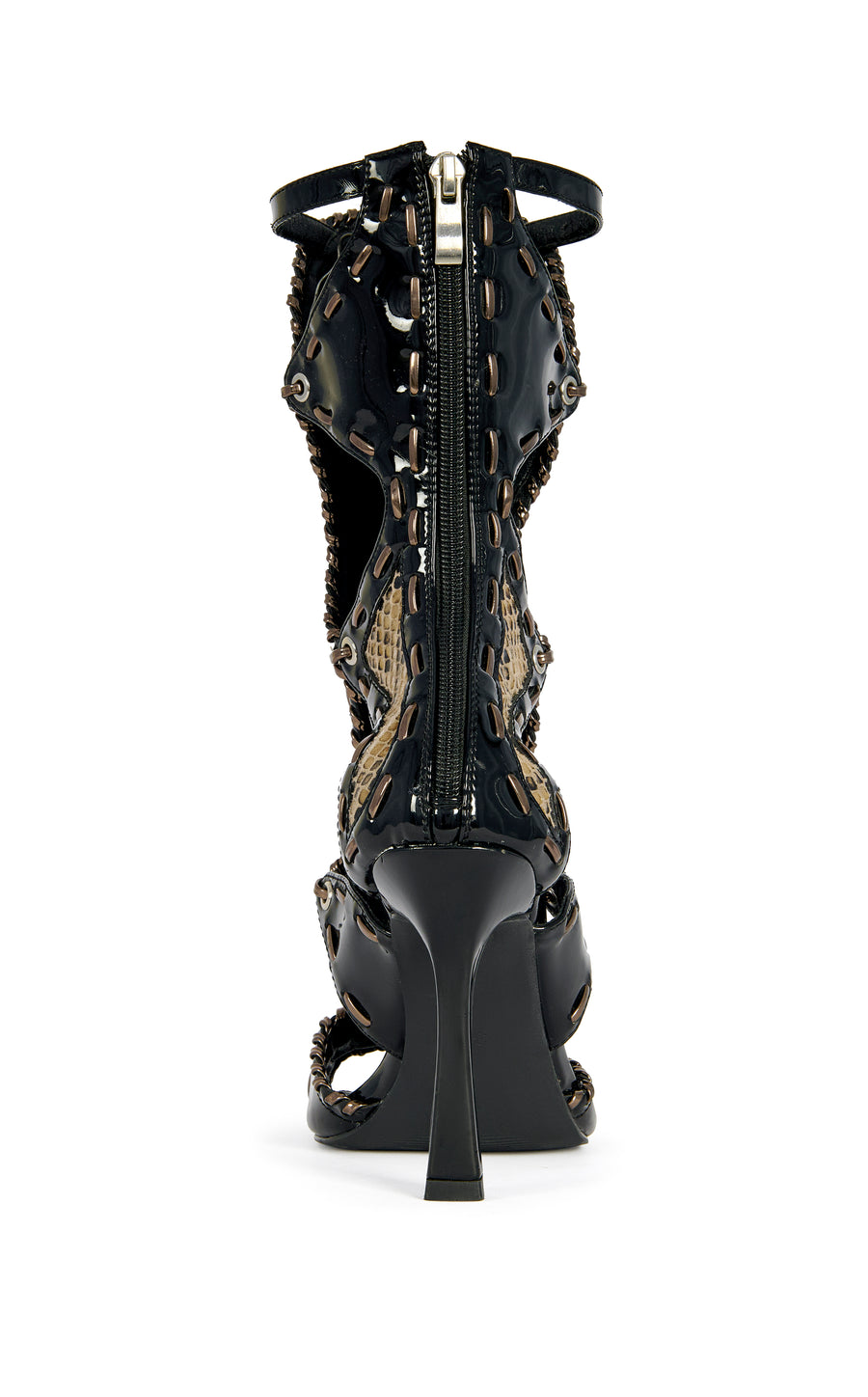 INDRANI-BLACK GLADIATOR STILETTO SANDAL | AZALEA WANG