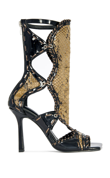 INDRANI-BLACK GLADIATOR STILETTO SANDAL | AZALEA WANG
