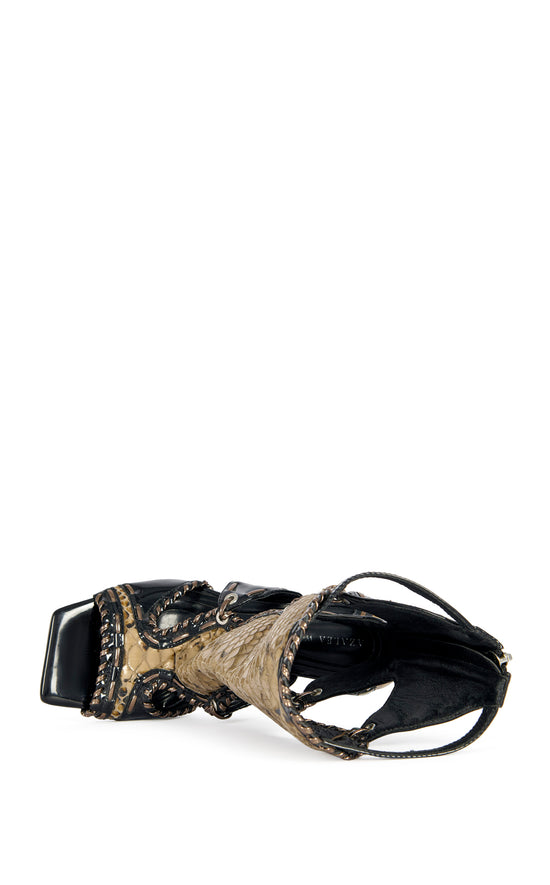INDRANI-BLACK GLADIATOR STILETTO SANDAL | AZALEA WANG