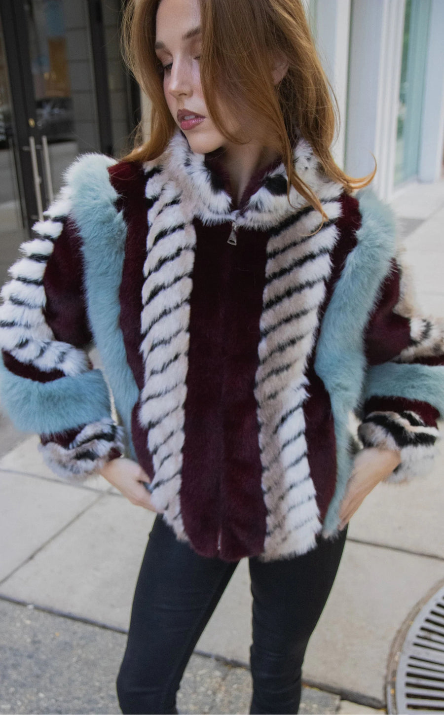 INEZ MULTI FAUX FUR JACKET