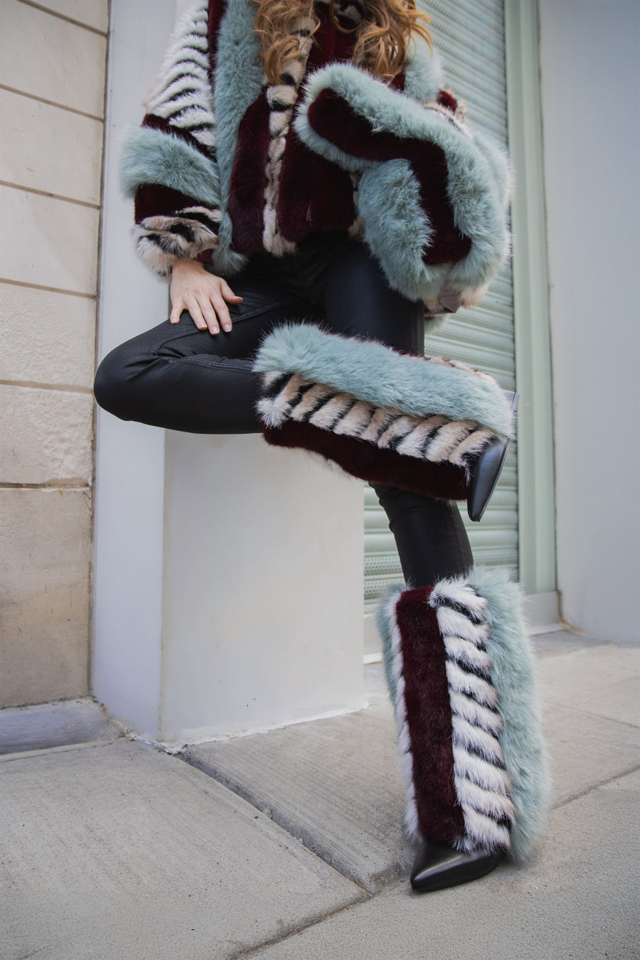 ROXANA-MULTI FAUX FUR HANDBAG