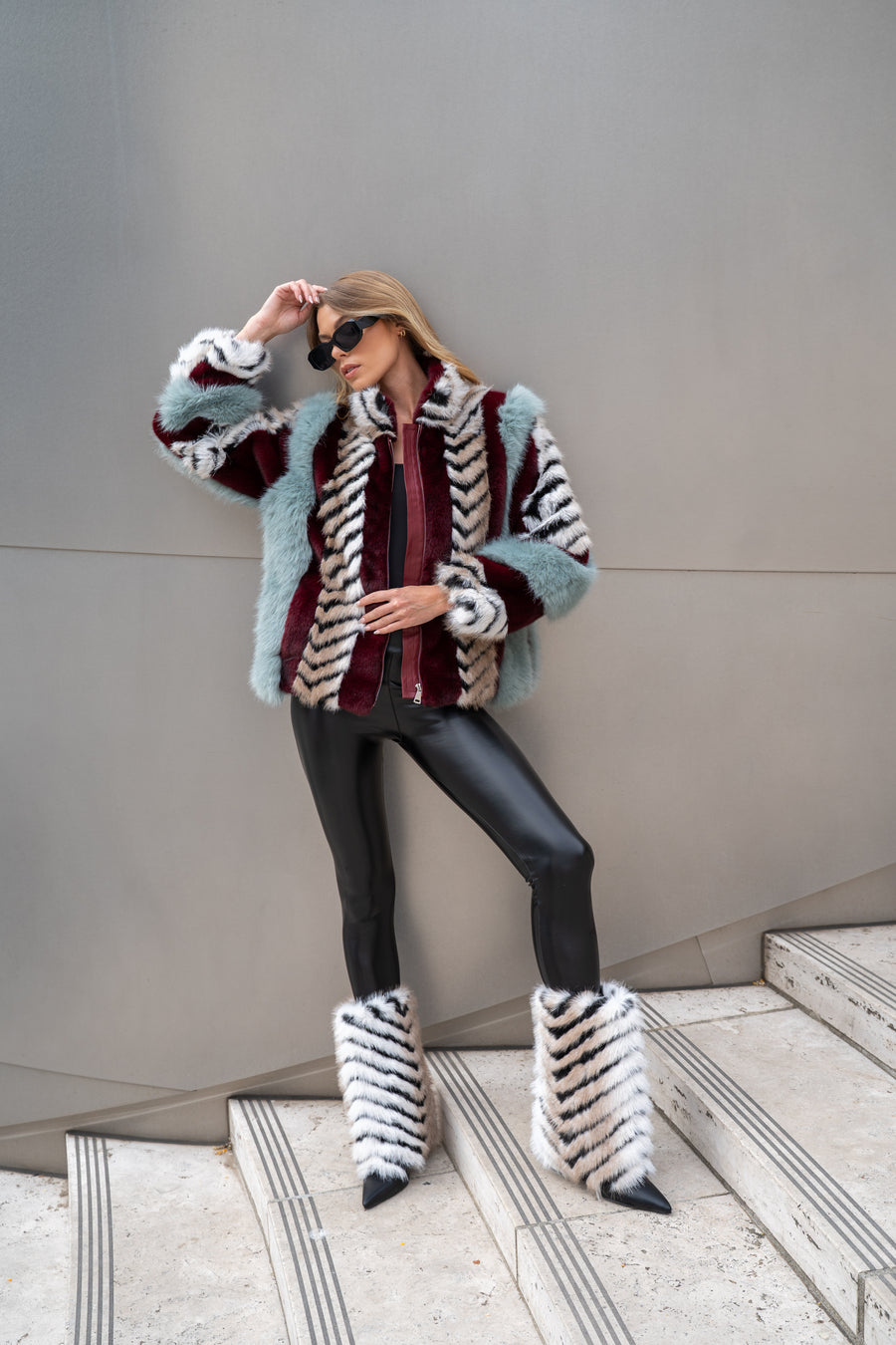 INEZ MULTI FAUX FUR JACKET
