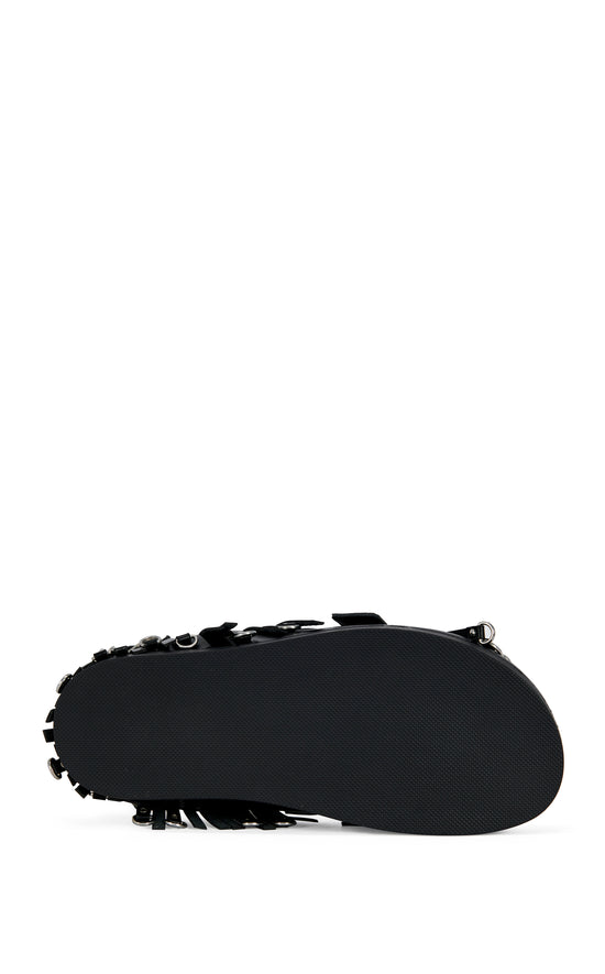 IRVING-BLACK STUDDED FLAT CLOG