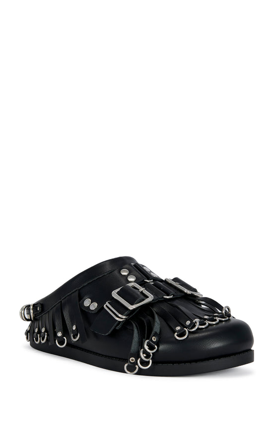 IRVING-BLACK STUDDED FLAT CLOG