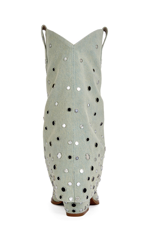 JAIMY-GREEN GROMMET WESTERN BOOTIE