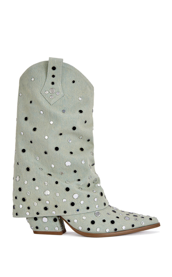 JAIMY-GREEN GROMMET WESTERN BOOTIE