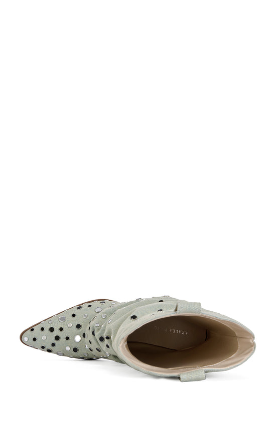 JAIMY-GREEN GROMMET WESTERN BOOTIE