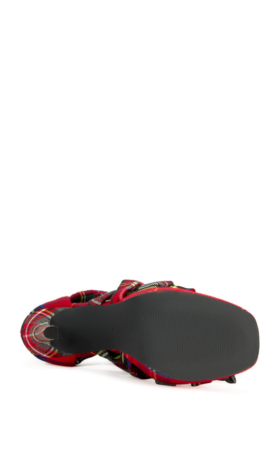 JEMISHA-PLAIDMULTI WRAP-AROUND STILETTO PLATFORM SANDAL