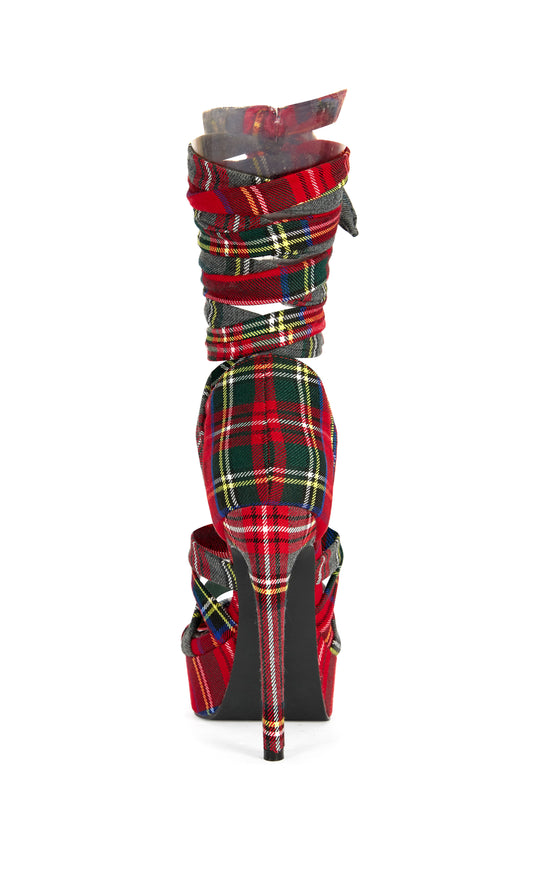 JEMISHA-PLAIDMULTI WRAP-AROUND STILETTO PLATFORM SANDAL