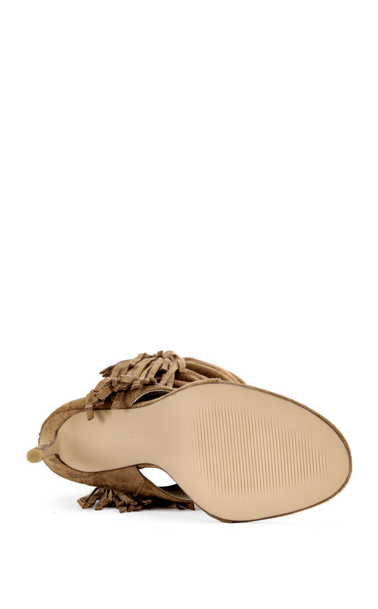JOHANNA-TAN FRINGE STILETTO SANDAL BOOT