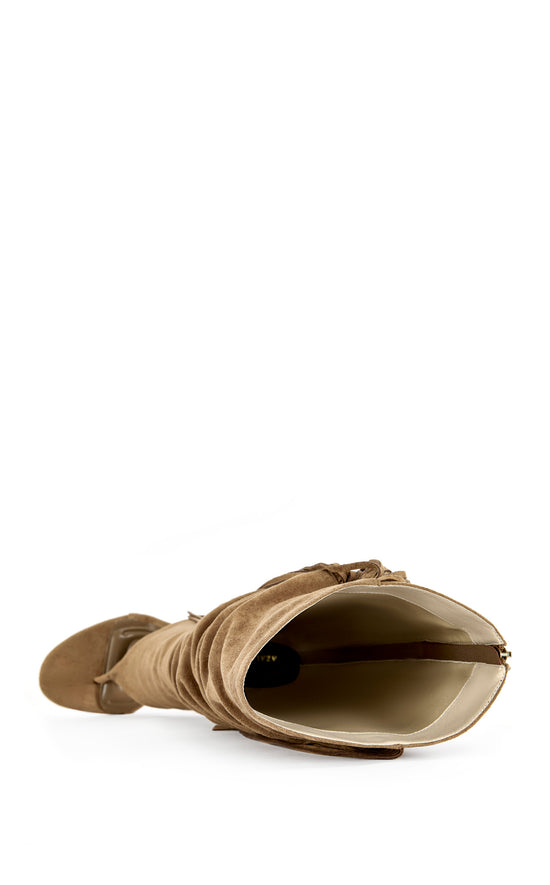 JOHANNA-TAN FRINGE STILETTO SANDAL BOOT