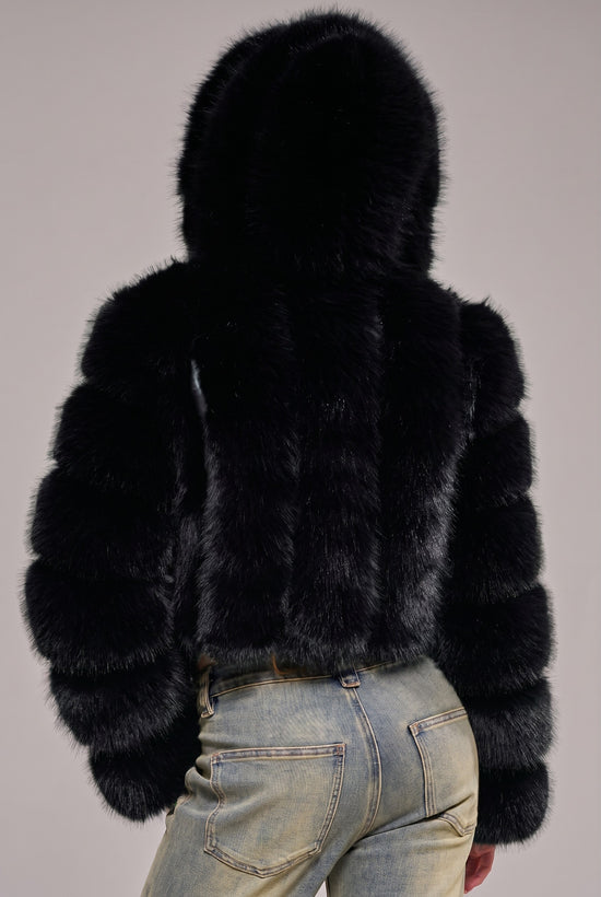 JOLENE-BLK FAUX FUR JACKET | AZALEA WANG