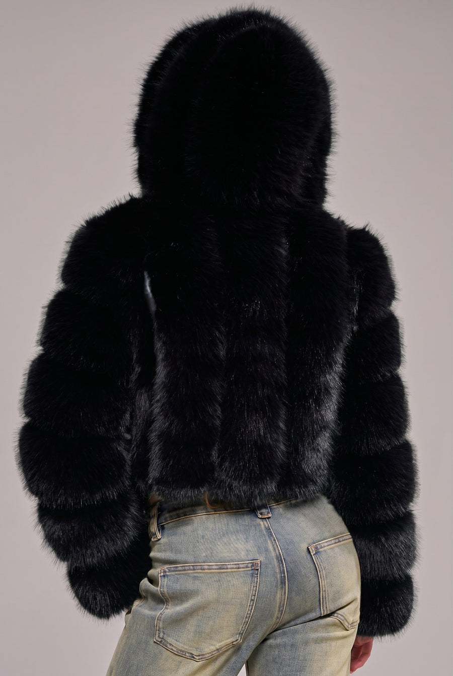 JOLENE-BLK FAUX FUR JACKET | AZALEA WANG