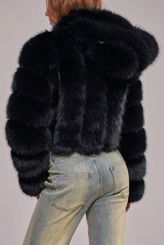 JOLENE-BLK FAUX FUR JACKET | AZALEA WANG