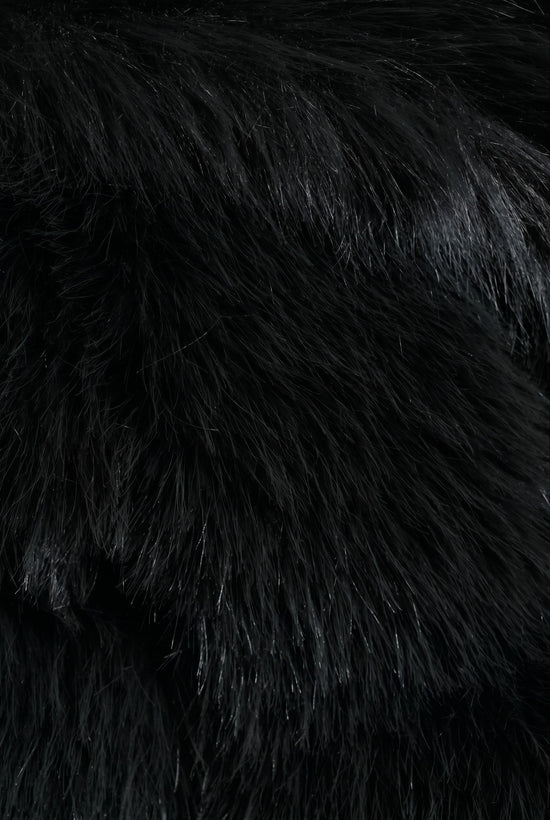 JOLENE-BLK HOODED FAUX FUR JACKET