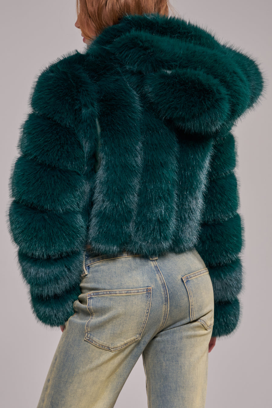 JOLENE-EMERALD FAUX FUR JACKET | AZALEA WANG