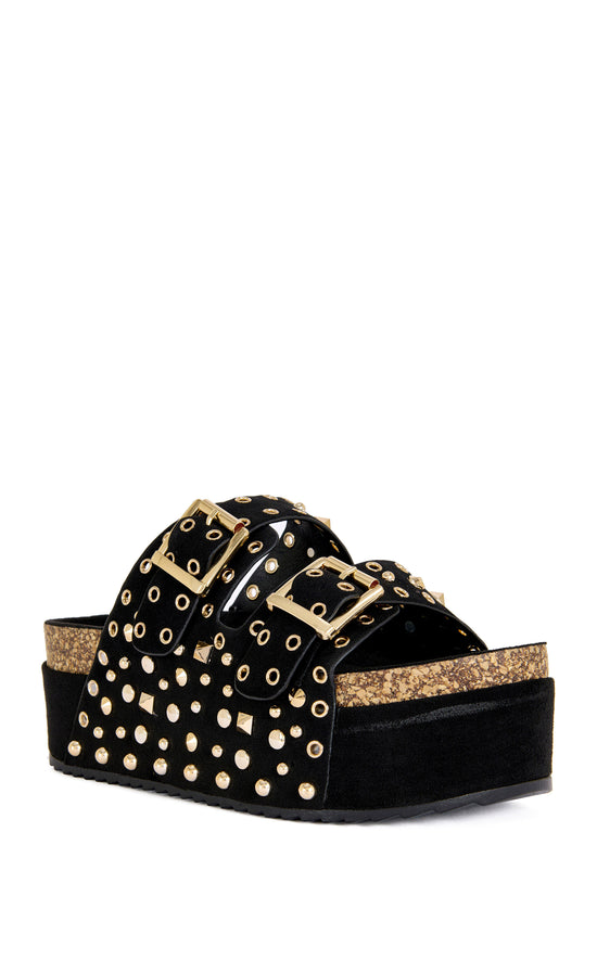 KAEGAN-BLACK FLATFORM SANDAL