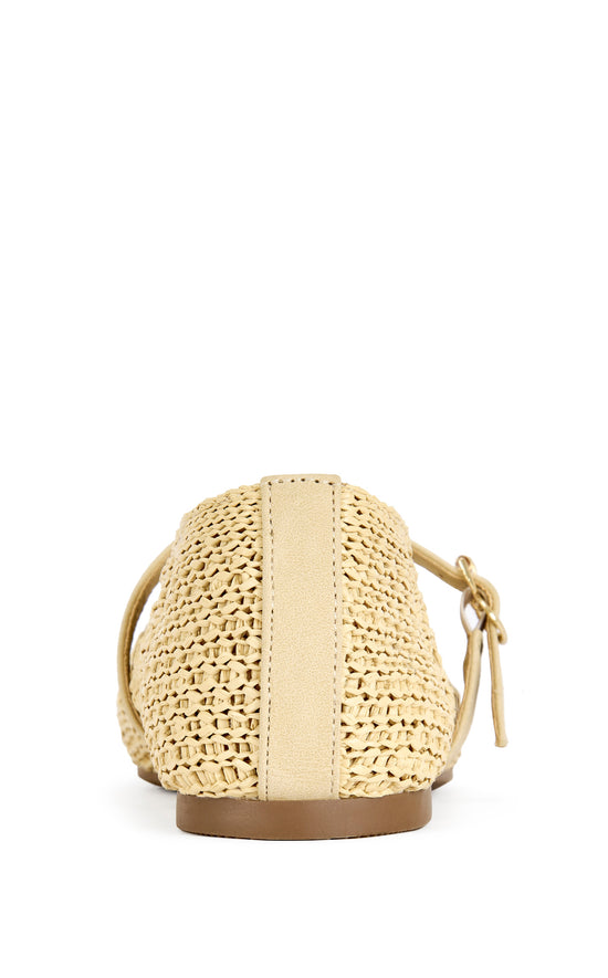 KALENNA-BEIGE WOVEN BALLET FLAT