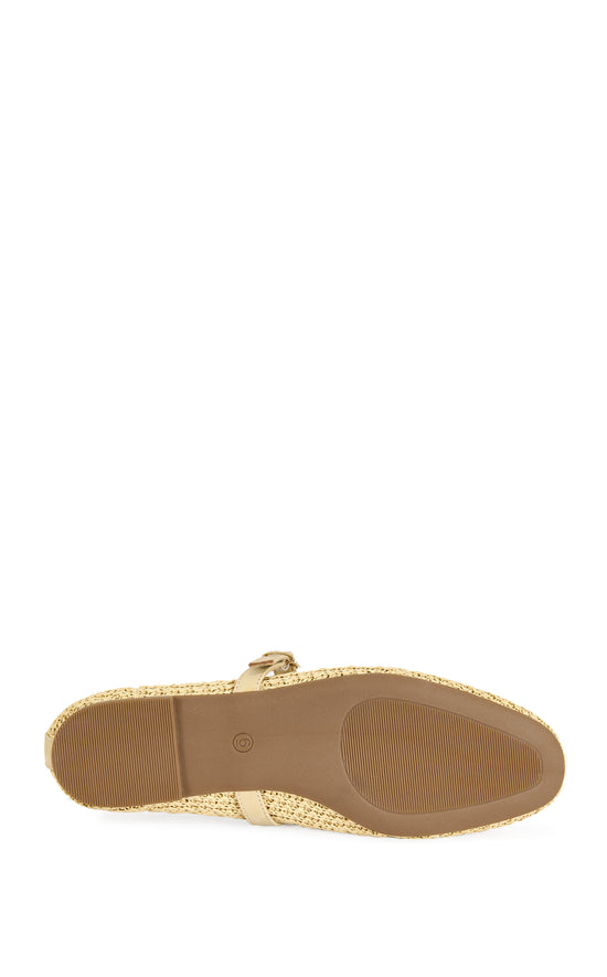 KALENNA-BEIGE WOVEN BALLET FLAT