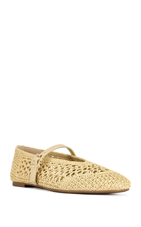 KALENNA-BEIGE WOVEN BALLET FLAT
