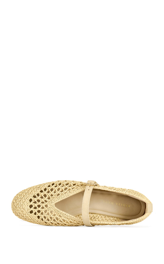 KALENNA-BEIGE WOVEN BALLET FLAT