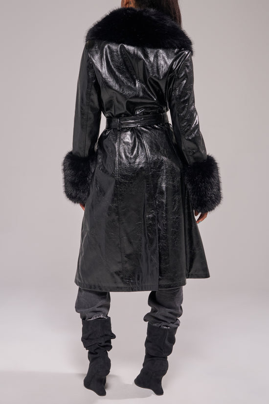 KAYA-MIDNIGHT LONG FAUX FUR JACKET