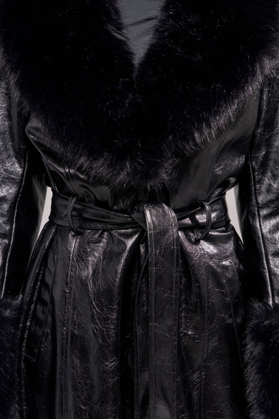 KAYA-MIDNIGHT LONG FAUX FUR JACKET