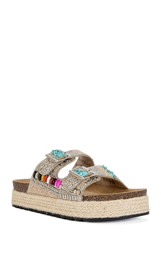 KAYLUM-BEIGE FLATFORM SANDAL