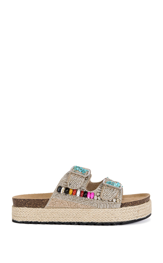 KAYLUM-BEIGE FLATFORM SANDAL