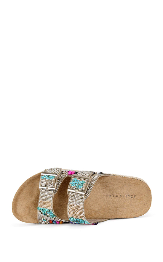 KAYLUM-BEIGE FLATFORM SANDAL