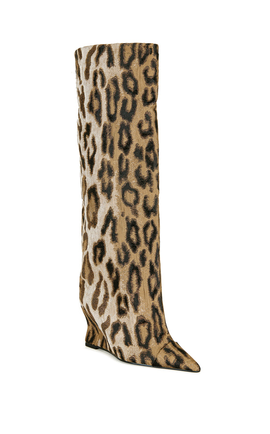 KENYA-LEOPARD WEDGE BOOT