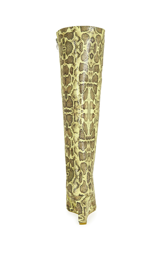 KENYA-YELLOWSNAKE WEDGE BOOT