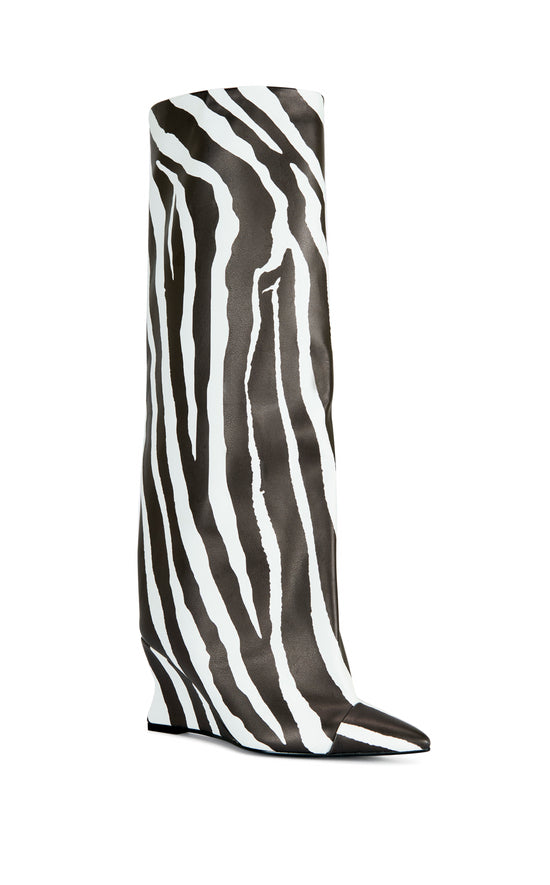 KENYA-ZEBRA WEDGE BOOT