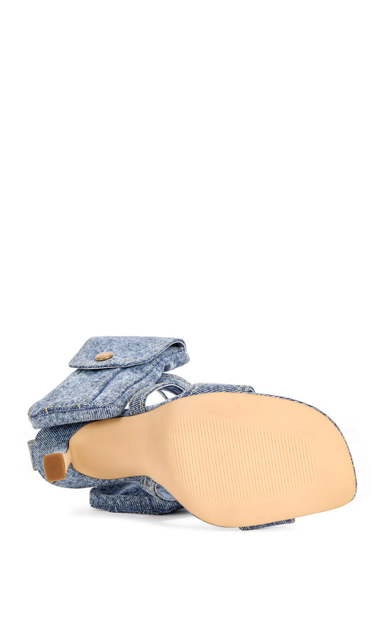KERSHAW-DENIM POCKET STILETTO SANDAL