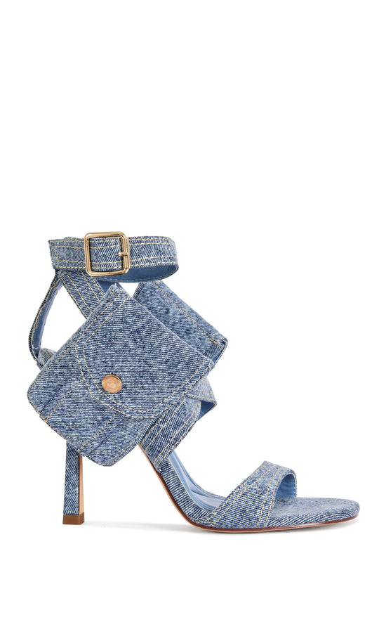 KERSHAW-DENIM POCKET STILETTO SANDAL