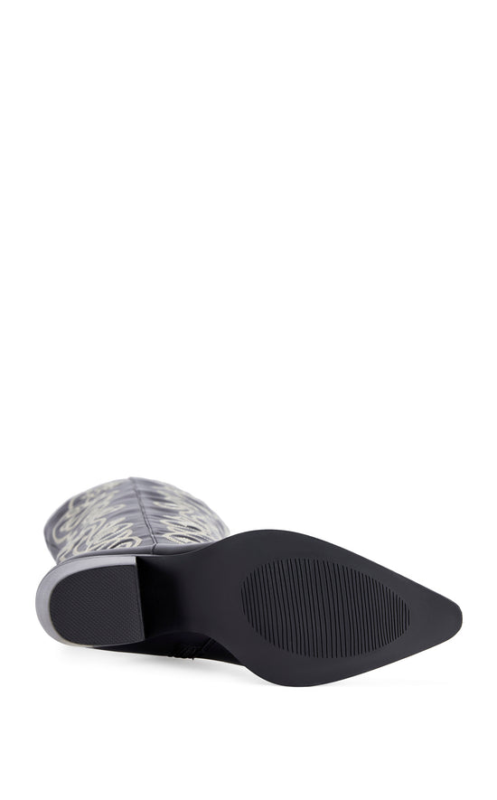 KESS-BLACK OVER THE KNEE WESTERN BOOT