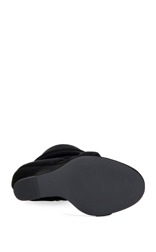 KYVELISA-BLACK SLOUCH WEDGE SANDAL BOOTIE