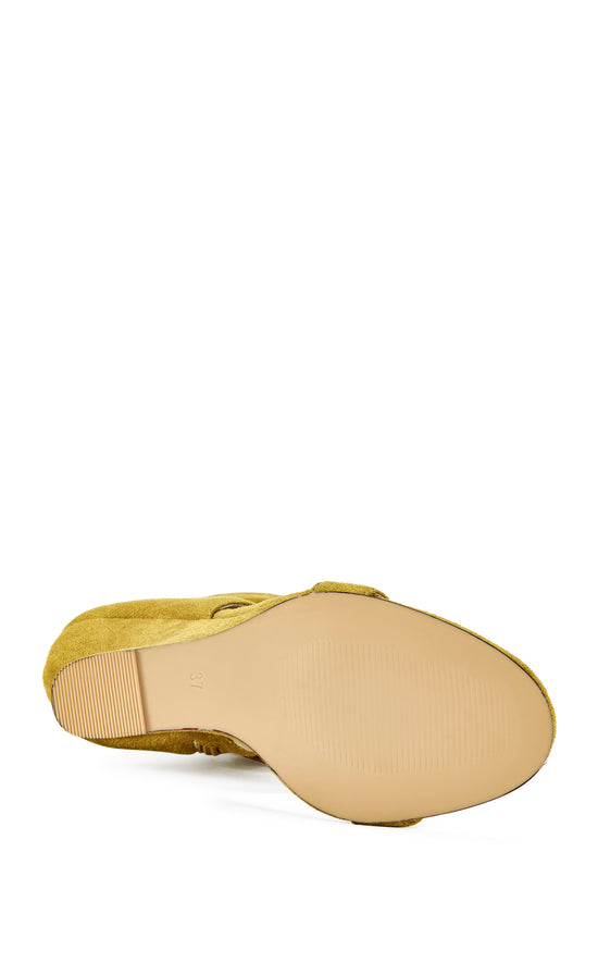 KYVELISA-MUSTARD SLOUCH WEDGE SANDAL BOOTIE