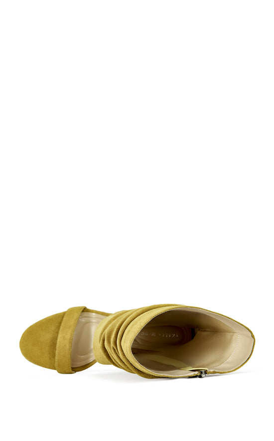 KYVELISA-MUSTARD SLOUCH WEDGE SANDAL BOOTIE