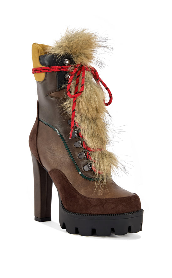 LEADER-BROWNMULTI PLATFORM FUR BLOCK BOOTIE