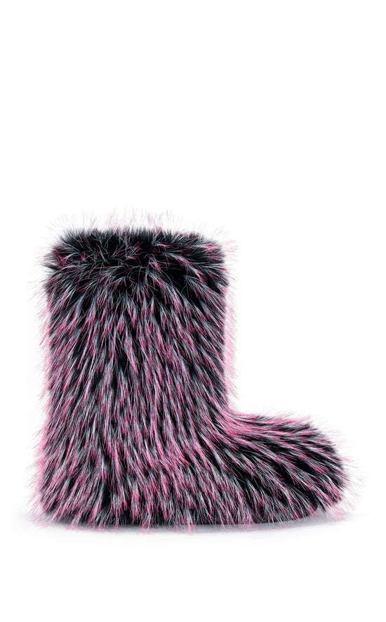 LENIX-PINKMULTI FAUX FUR FLATFORM BOOTIE