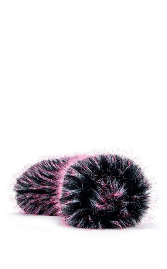 LENIX-PINKMULTI FAUX FUR FLATFORM BOOTIE