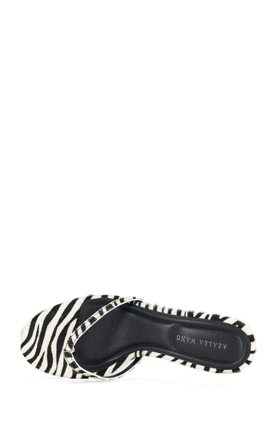 LEWIS-ZEBRA CALF HAIR STILETTO SANDAL